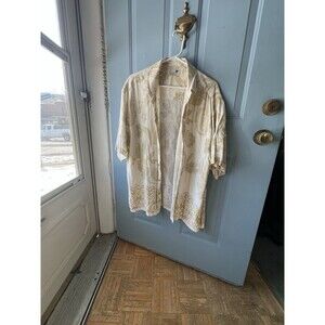 Havana Shirt Linen Beige Button Down Shirt Cabana Resortwear Vacation Mens XXL